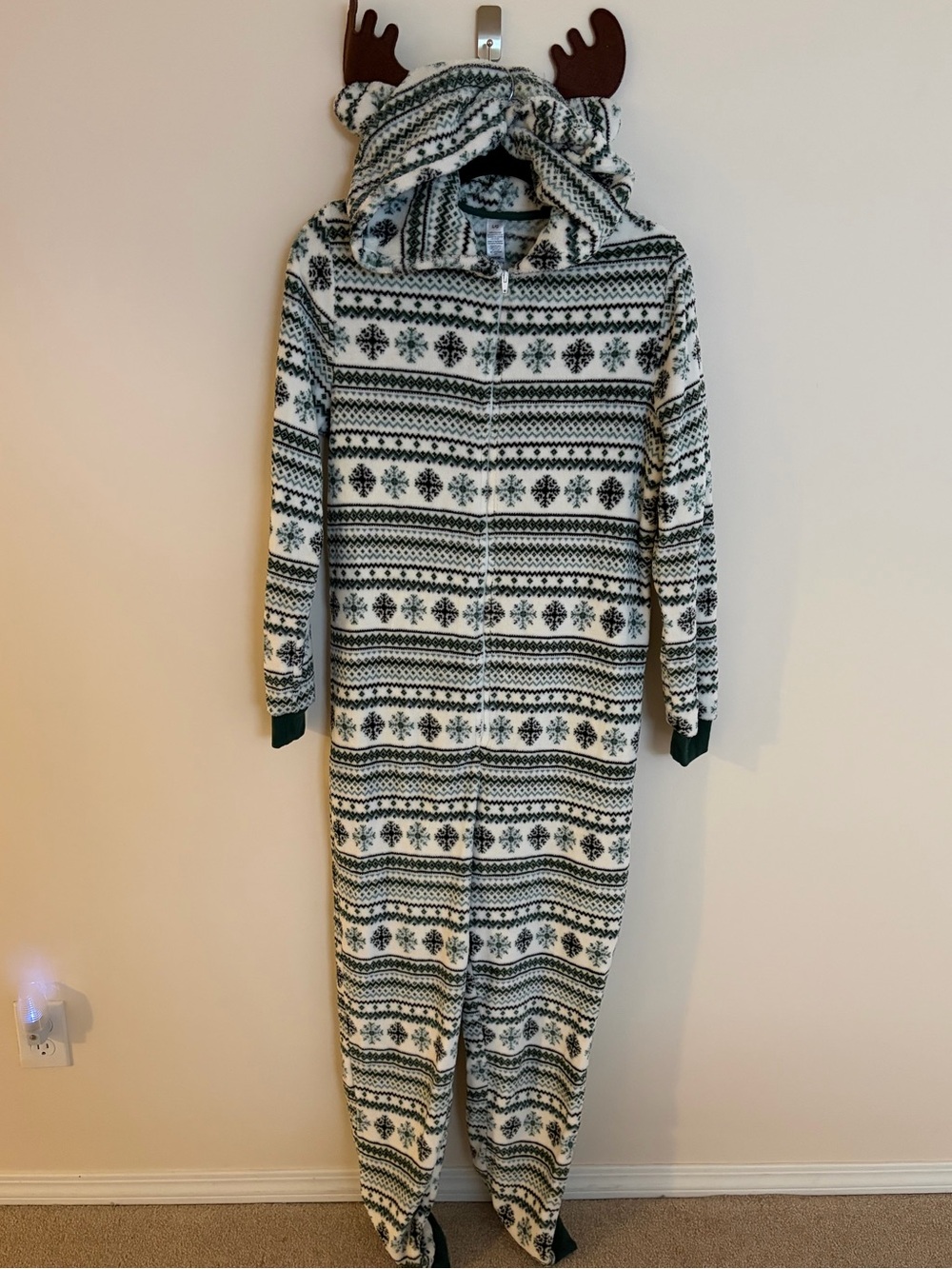 George Fleece Christmas Jumpsuit Pajamas - Women’s Size Large